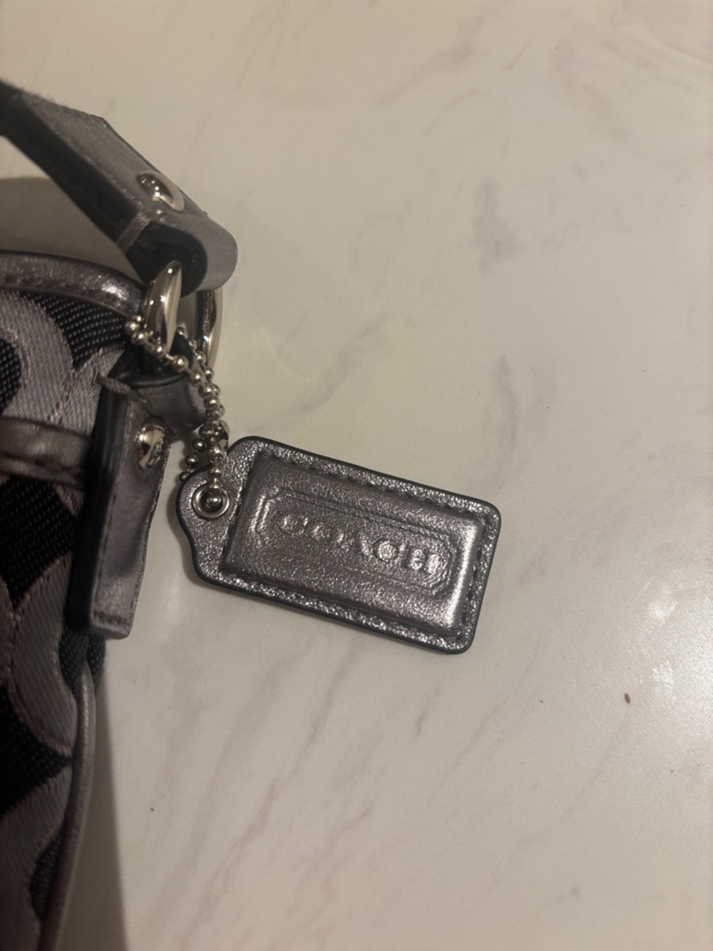 NWT Coach Silver and Black Crossbody Bag - Picture 7 of 7